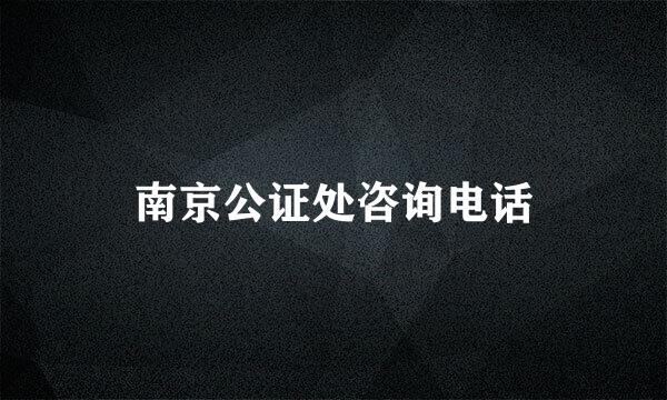南京公证处咨询电话
