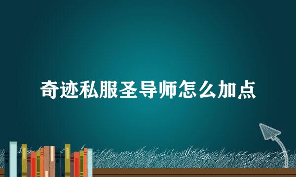奇迹私服圣导师怎么加点