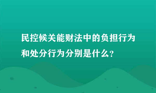 民控候关能财法中的负担行为和处分行为分别是什么？