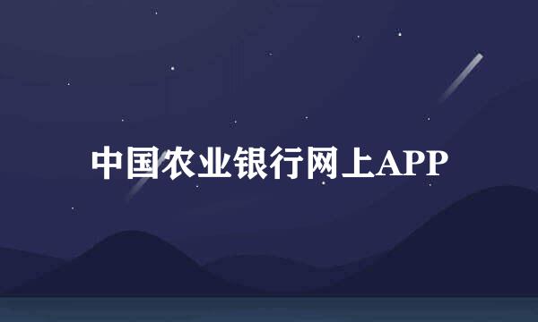 中国农业银行网上APP