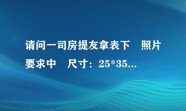 请问一司房提友拿表下 照片要求中 尺寸：25*35（mm） 像素：295*413（px）这个要求是要怎么弄