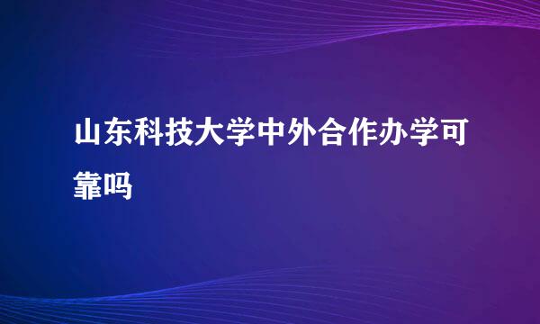 山东科技大学中外合作办学可靠吗