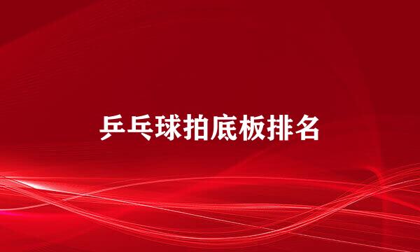 乒乓球拍底板排名