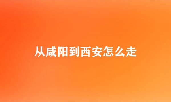 从咸阳到西安怎么走