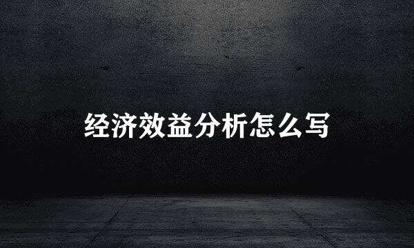 经济效益分析怎么写