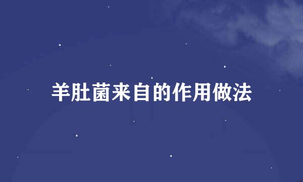 羊肚菌来自的作用做法