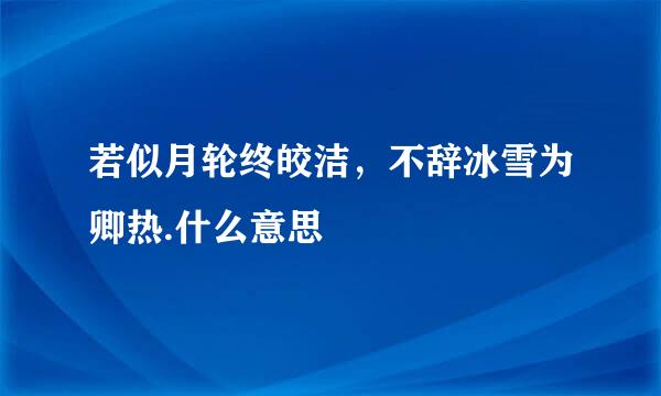 若似月轮终皎洁，不辞冰雪为卿热.什么意思