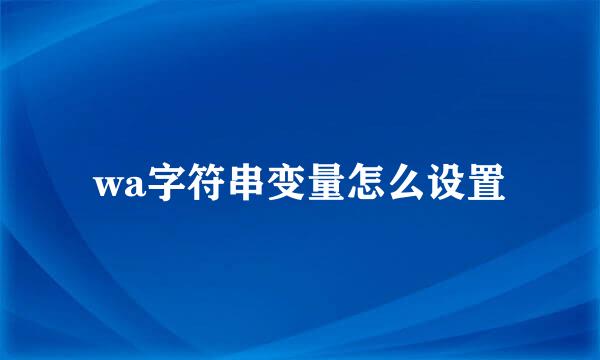 wa字符串变量怎么设置