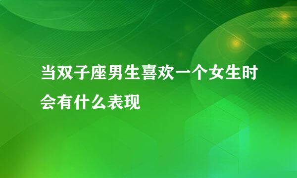 当双子座男生喜欢一个女生时会有什么表现