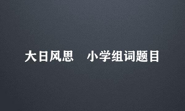 大日风思 小学组词题目