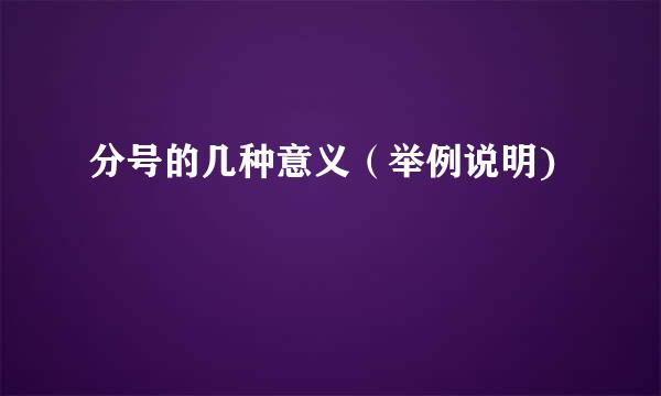 分号的几种意义（举例说明)