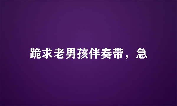 跪求老男孩伴奏带，急