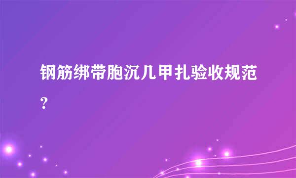 钢筋绑带胞沉几甲扎验收规范？