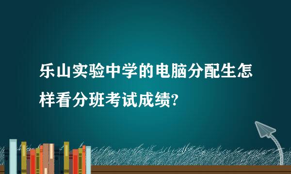 乐山实验中学的电脑分配生怎样看分班考试成绩?