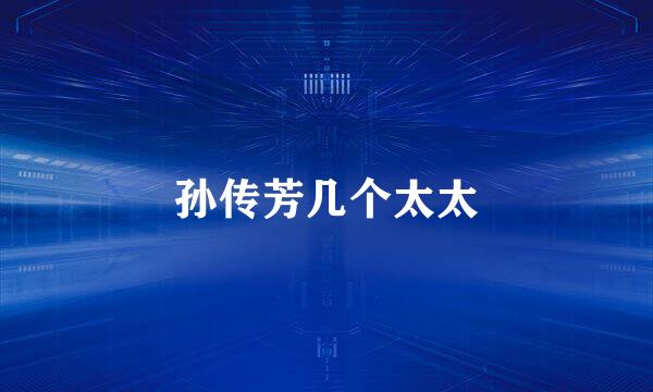 孙传芳几个太太