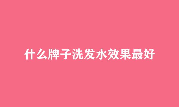 什么牌子洗发水效果最好