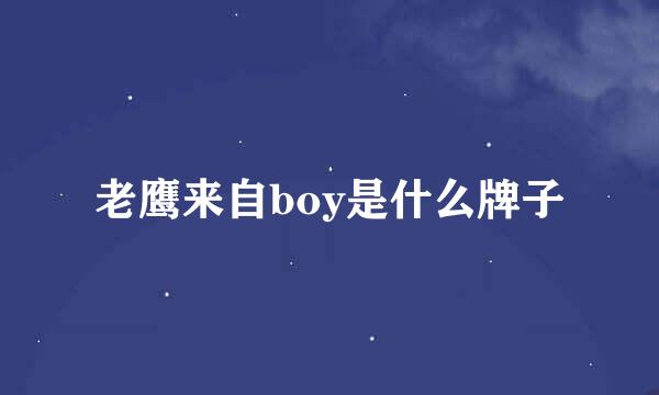 老鹰来自boy是什么牌子