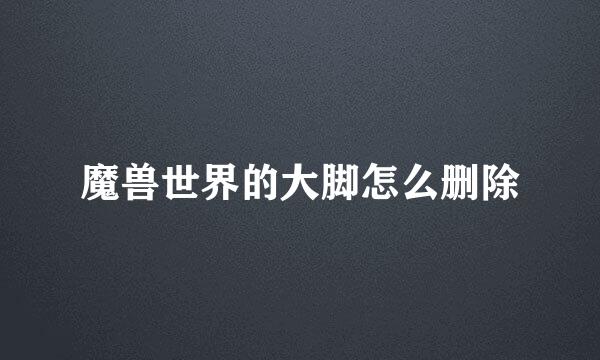 魔兽世界的大脚怎么删除