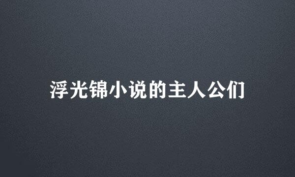 浮光锦小说的主人公们
