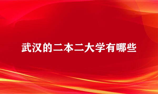 武汉的二本二大学有哪些