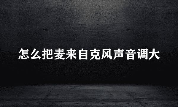 怎么把麦来自克风声音调大