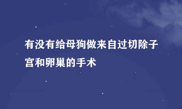 有没有给母狗做来自过切除子宫和卵巢的手术