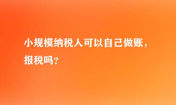 小规模纳税人可以自己做账，报税吗？