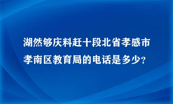 湖然够庆料赶十段北省孝感市孝南区教育局的电话是多少？