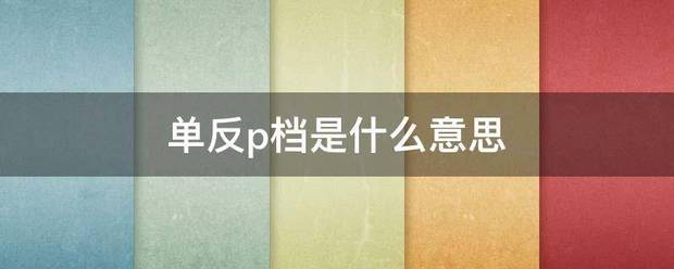 单反p档是什么意思
