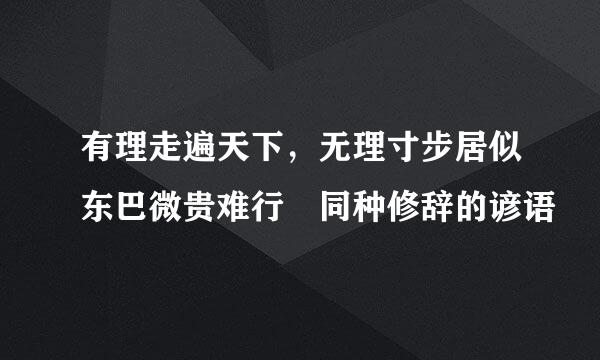 有理走遍天下，无理寸步居似东巴微贵难行 同种修辞的谚语