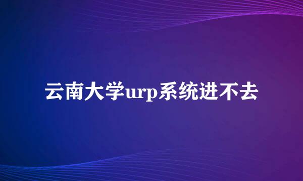 云南大学urp系统进不去