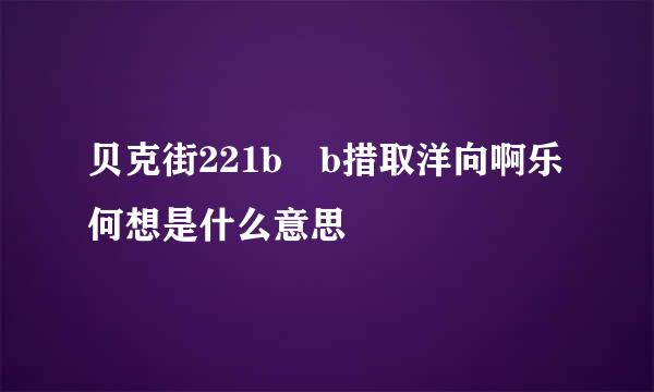 贝克街221b b措取洋向啊乐何想是什么意思