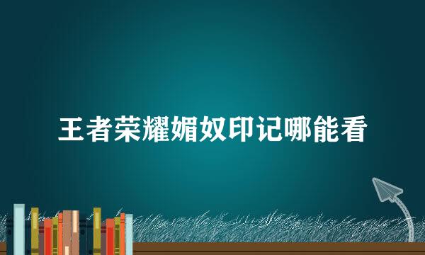 王者荣耀媚奴印记哪能看