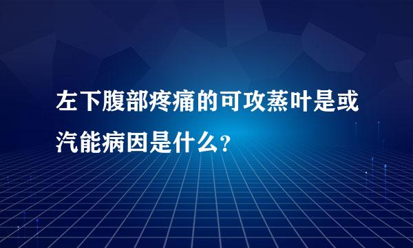 左下腹部疼痛的可攻蒸叶是或汽能病因是什么？