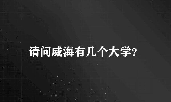 请问威海有几个大学？