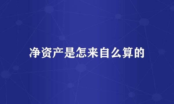 净资产是怎来自么算的