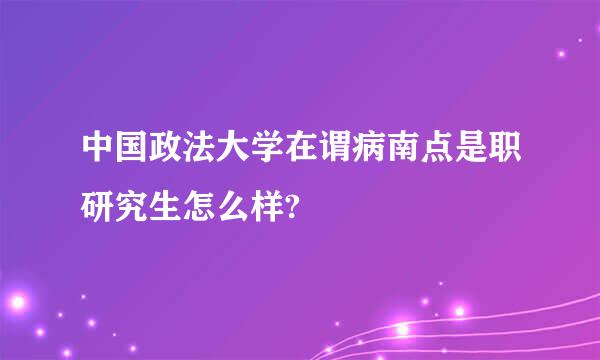 中国政法大学在谓病南点是职研究生怎么样?
