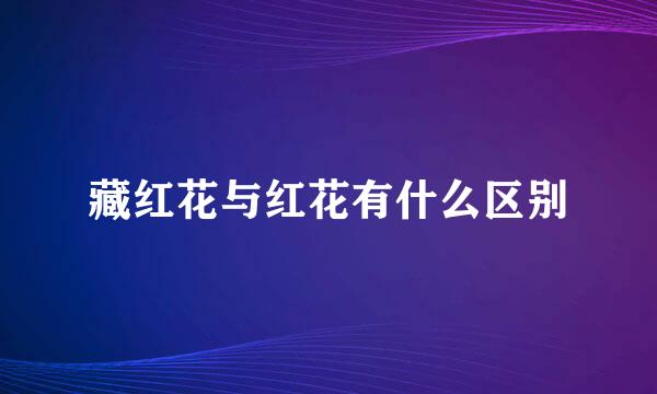 藏红花与红花有什么区别