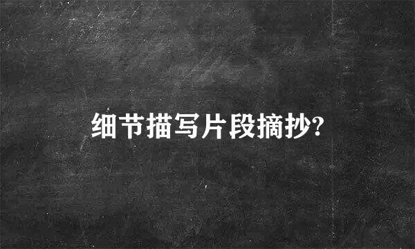 细节描写片段摘抄?