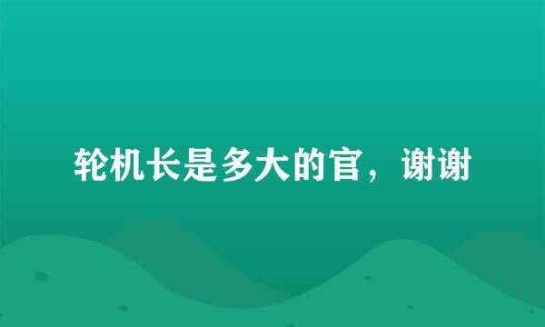 轮机长是多大的官，谢谢