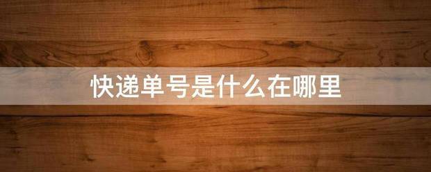 快递单号是什么在哪里
