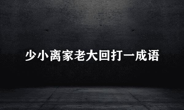少小离家老大回打一成语