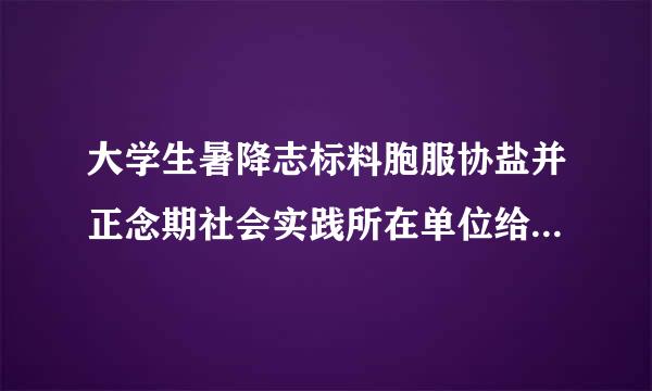 大学生暑降志标料胞服协盐并正念期社会实践所在单位给的意见及评价要怎么写？急！急！急！