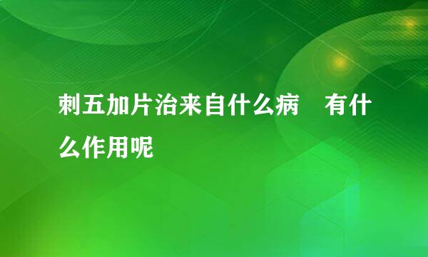 刺五加片治来自什么病 有什么作用呢