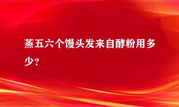 蒸五六个馒头发来自酵粉用多少？