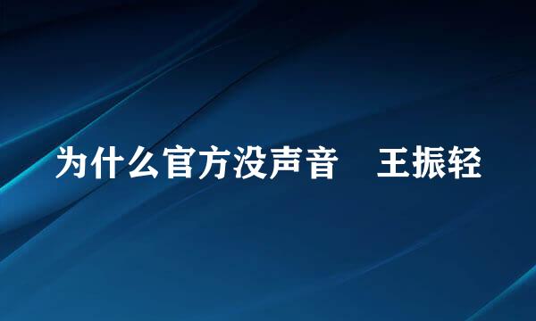 为什么官方没声音 王振轻