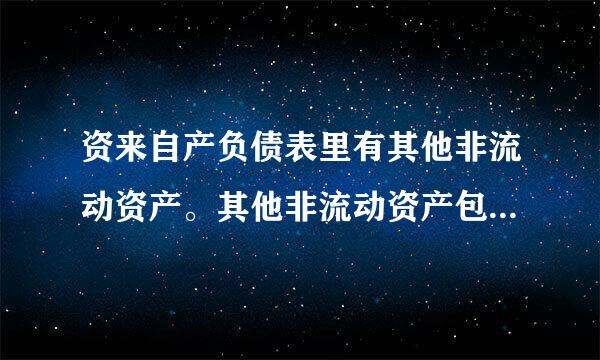 资来自产负债表里有其他非流动资产。其他非流动资产包括哪些？