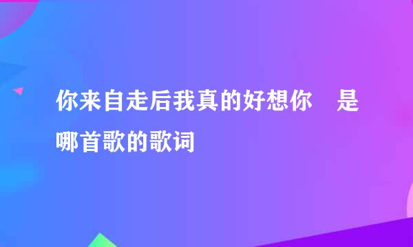 你来自走后我真的好想你 是哪首歌的歌词