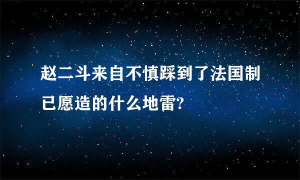 赵二斗来自不慎踩到了法国制已愿造的什么地雷?