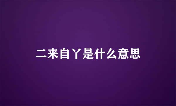 二来自丫是什么意思